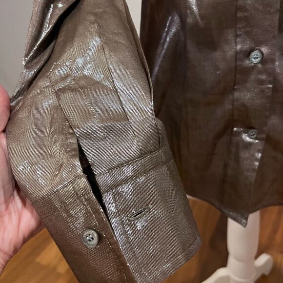 Escada metallic button-down blouse, size 36, US 6 - Picture 3 of 8